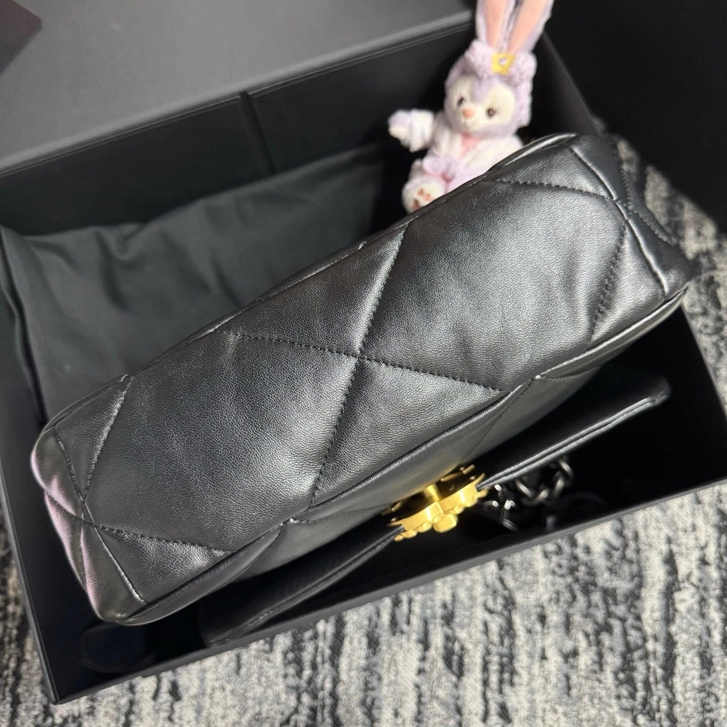 New Authentic CHANEL 19 Black Gold Small Shoulder Bag for Women