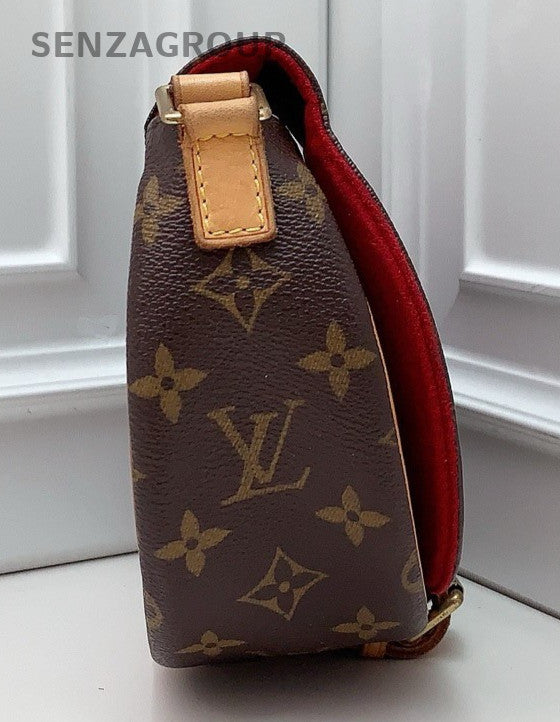Louis Vuitton Monogram Vintage Red Brown Shoulder Bag Used Women Classic