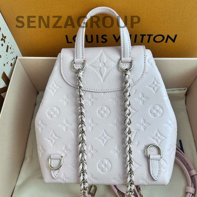 Louis Vuitton Pink Gold Monogram Chain Backpack Women's Classic Fashion
