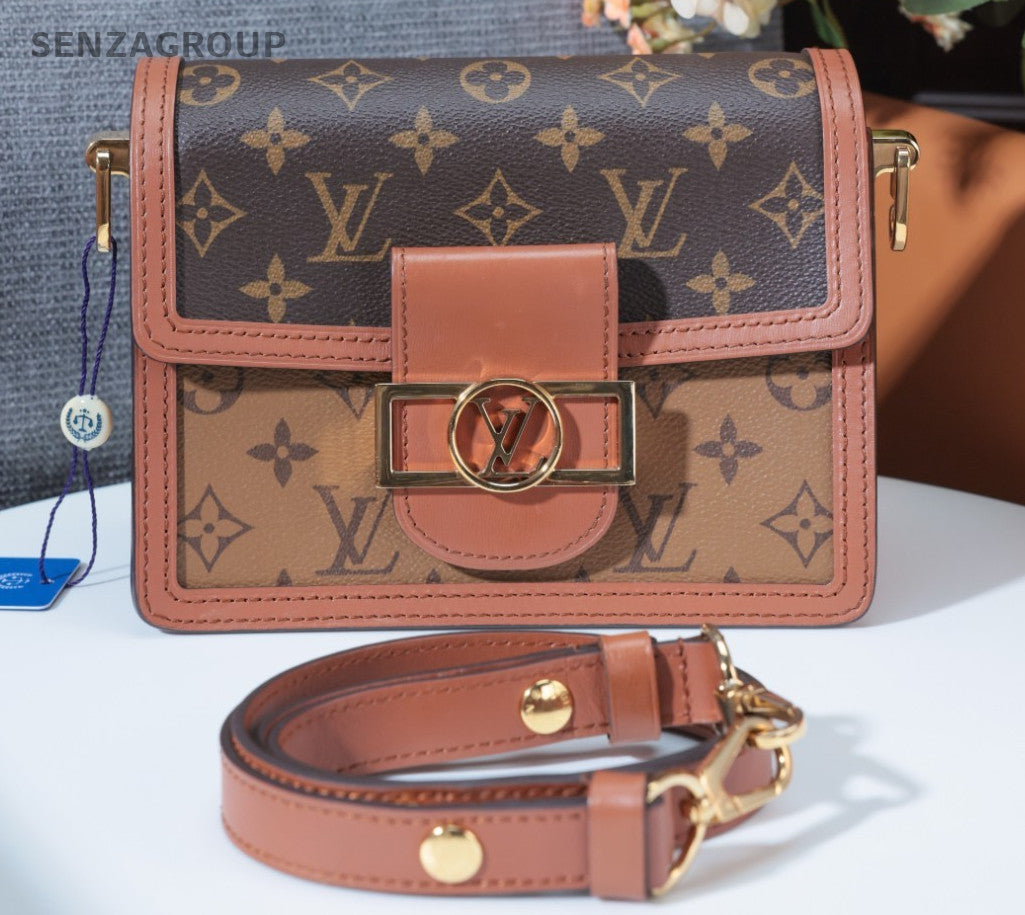 Louis Vuitton Dauphine Monogram PM Shoulder Bag Crossbody Brown Women Classic