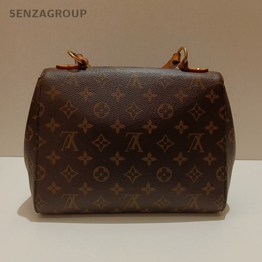 Louis Vuitton Cluny BB Monogram Top Handle Bag Crossbody Brown Women Classic