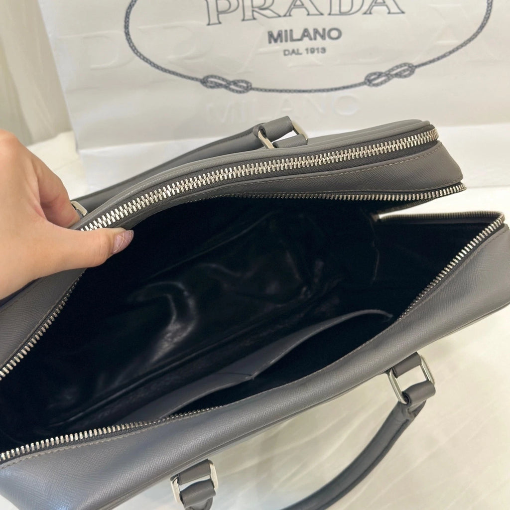 Prada Classic Leather Business Briefcase Handbag For Women
