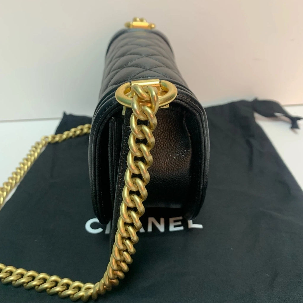 CHANEL Boy Caviar Leather Shoulder Bag For Women