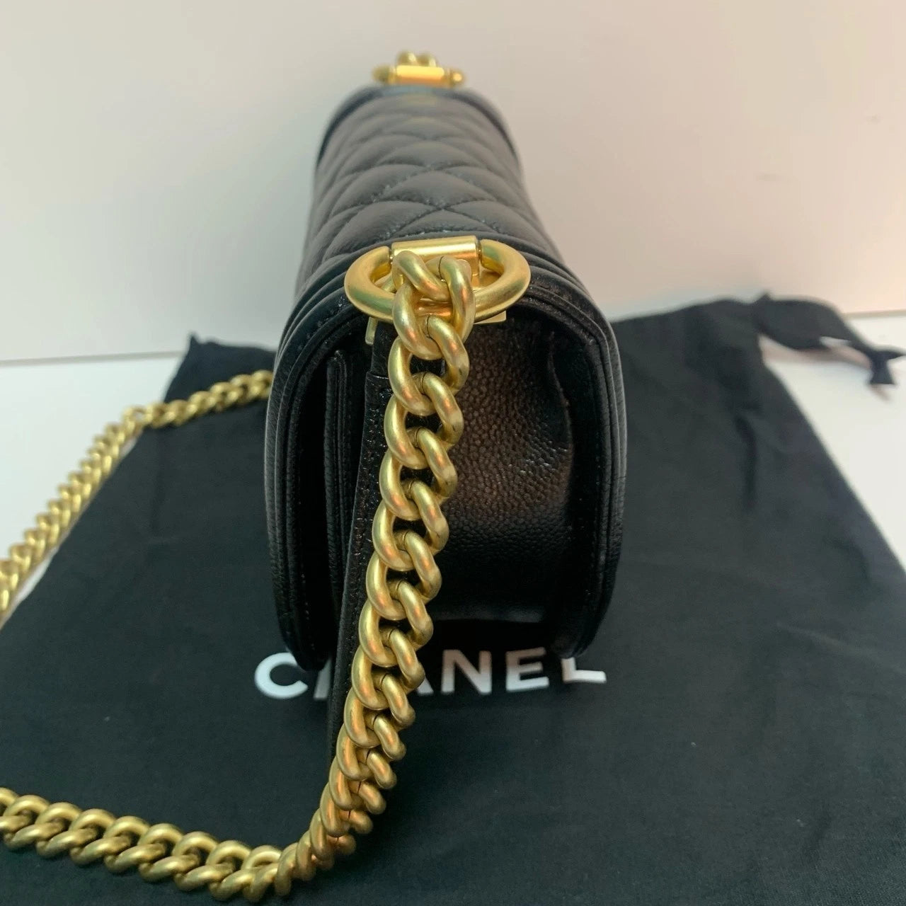 CHANEL Boy Caviar Leather Shoulder Bag For Women