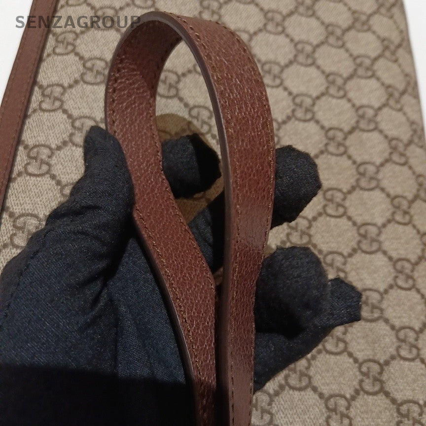 Gucci Ophidia Saddle Shoulder Bag Crossbody Brown Gold Women Classic
