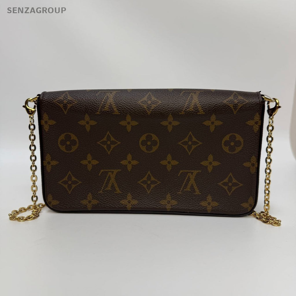 SJ0001  Louis Vuitton Felicie Crossbody Small Brown Canvas/Leather