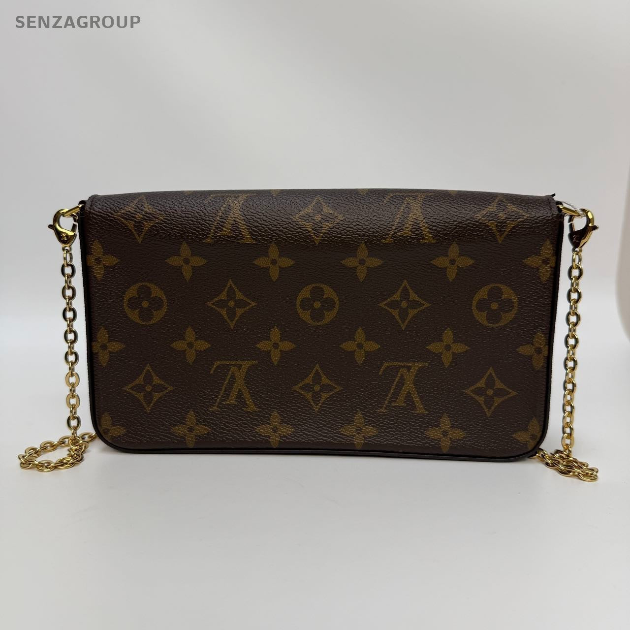 SJ0001  Louis Vuitton Felicie Crossbody Small Brown Canvas/Leather