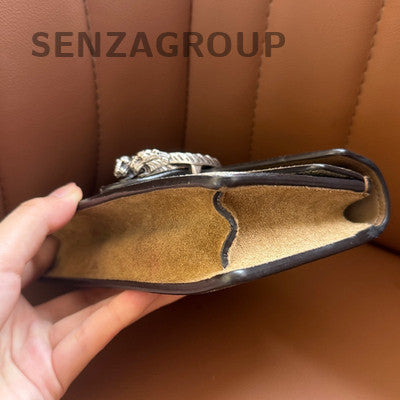 Gucci Dionysus Super Mini Chain Shoulder Bag Brown Silver Hardware