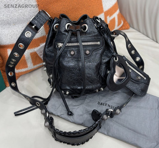Balenciaga Le Cagole Bucket Drawstring Shoulder bag Black Women Classic