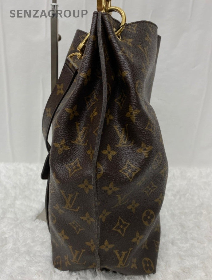 Louis Vuitton Monogram Hobo Handbag Shoulder Bag Brown Gold Women Classic