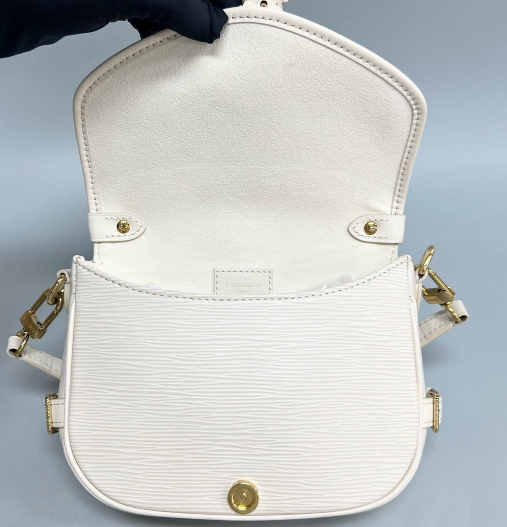 Louis Vuitton Saumur BB Epi Leather Shoulder Bag Crossbody White Gold Women