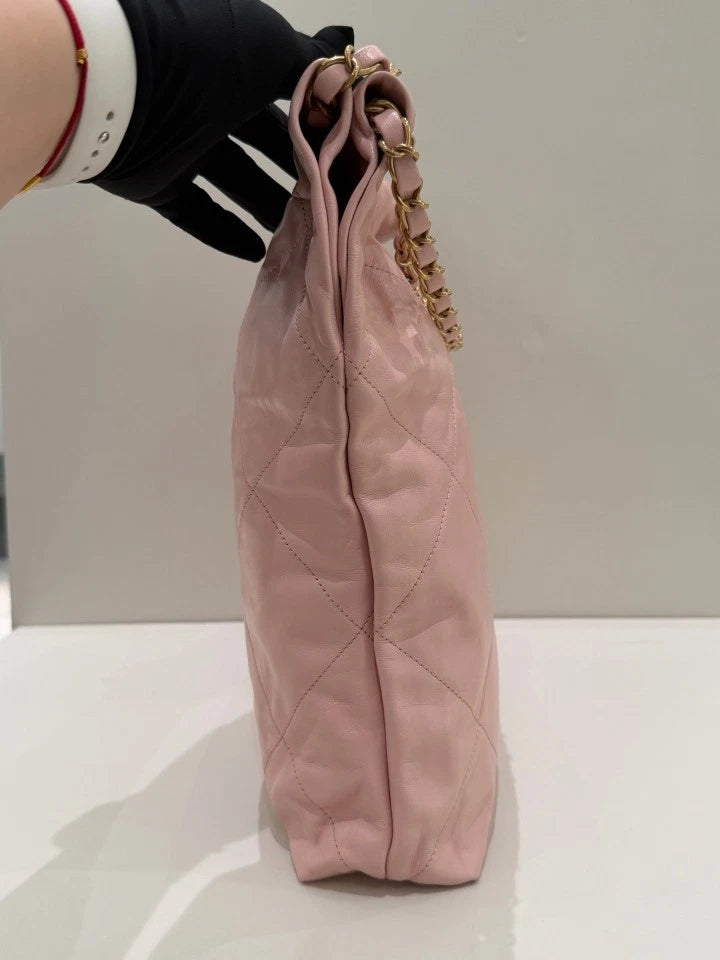 CHANEL 22bag Medium Pink Tote Shoulder Bag for Women