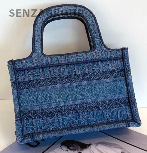 Christian Dior Book tote mini Denim Handbag Almost Brand NEW