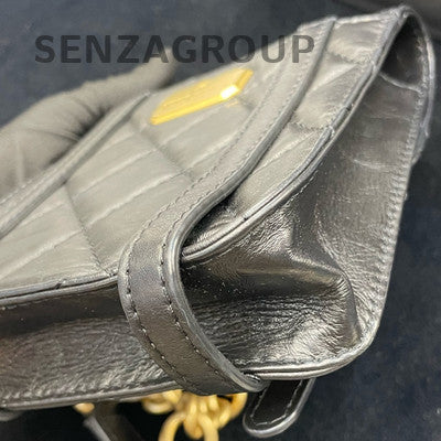 Chanel Black Gold Classic Quilted Shoulder Crossbody Messenger Bag