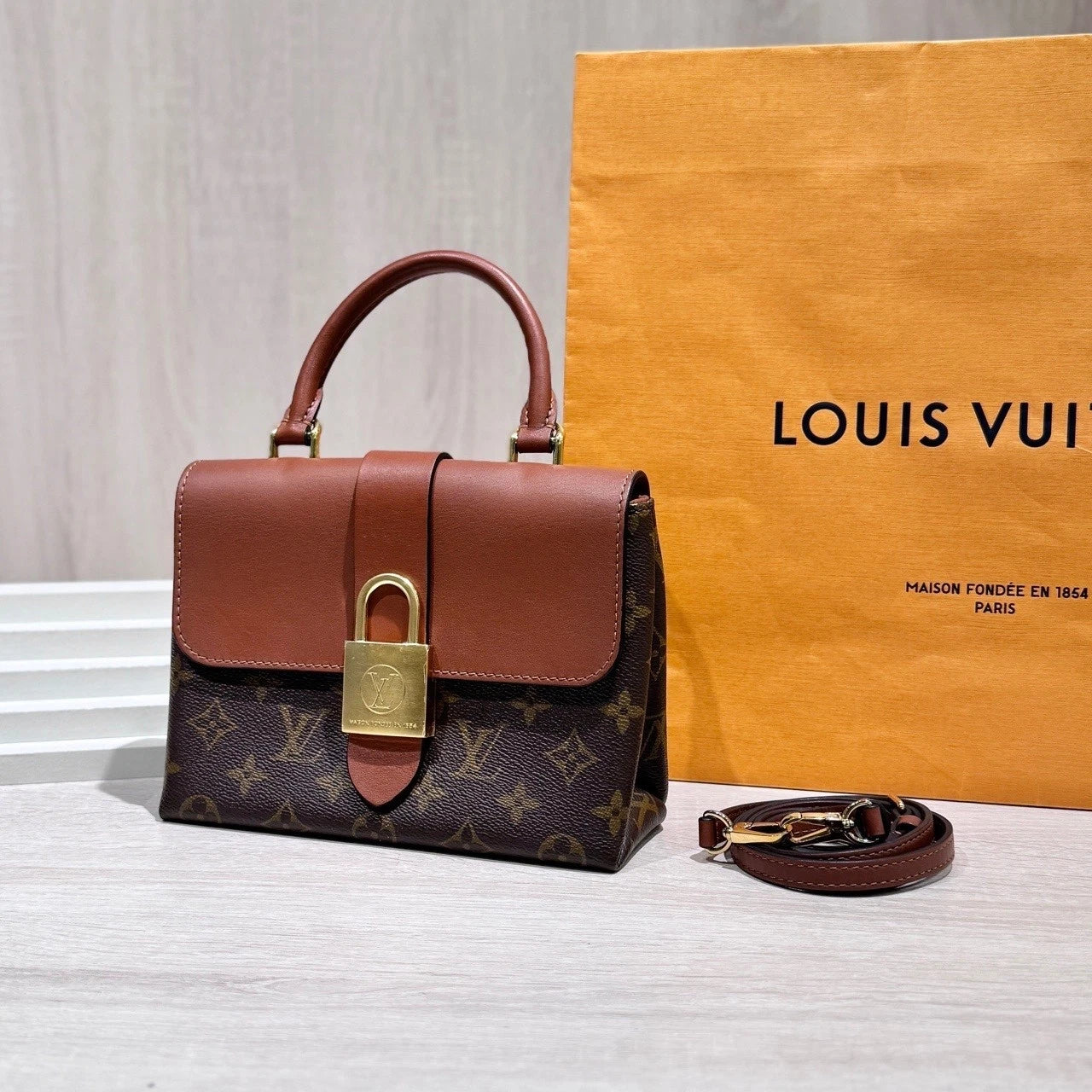 Louis Vuitton Locky BB Monogram Canvas Crossbody Shoulder Bag Women