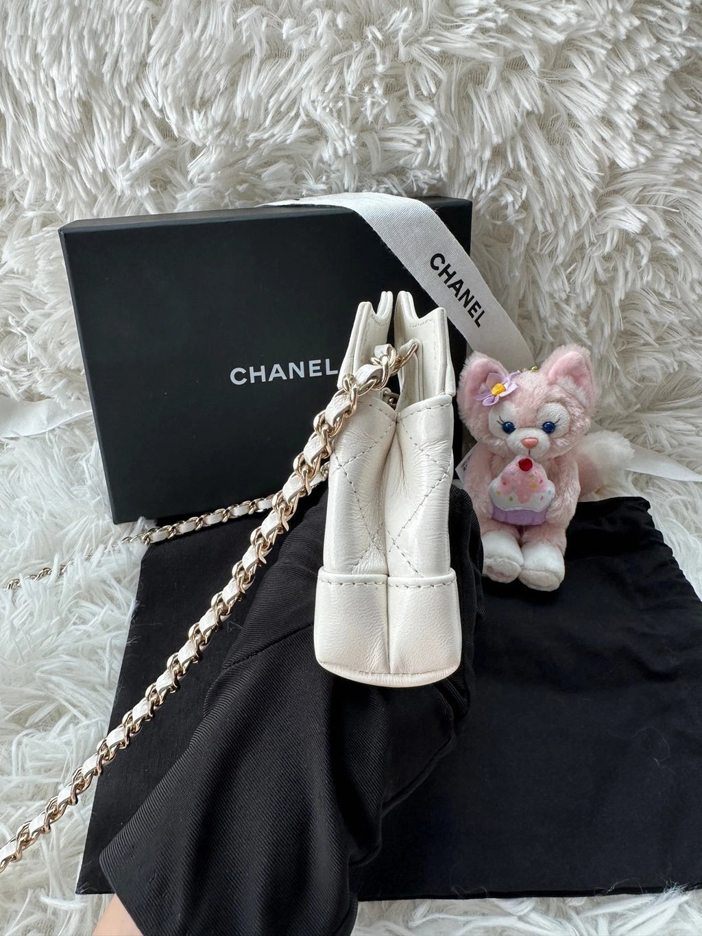 CHANEL 31 Bag Super Mini White Gold Hardware Shoulder Handbag For Women