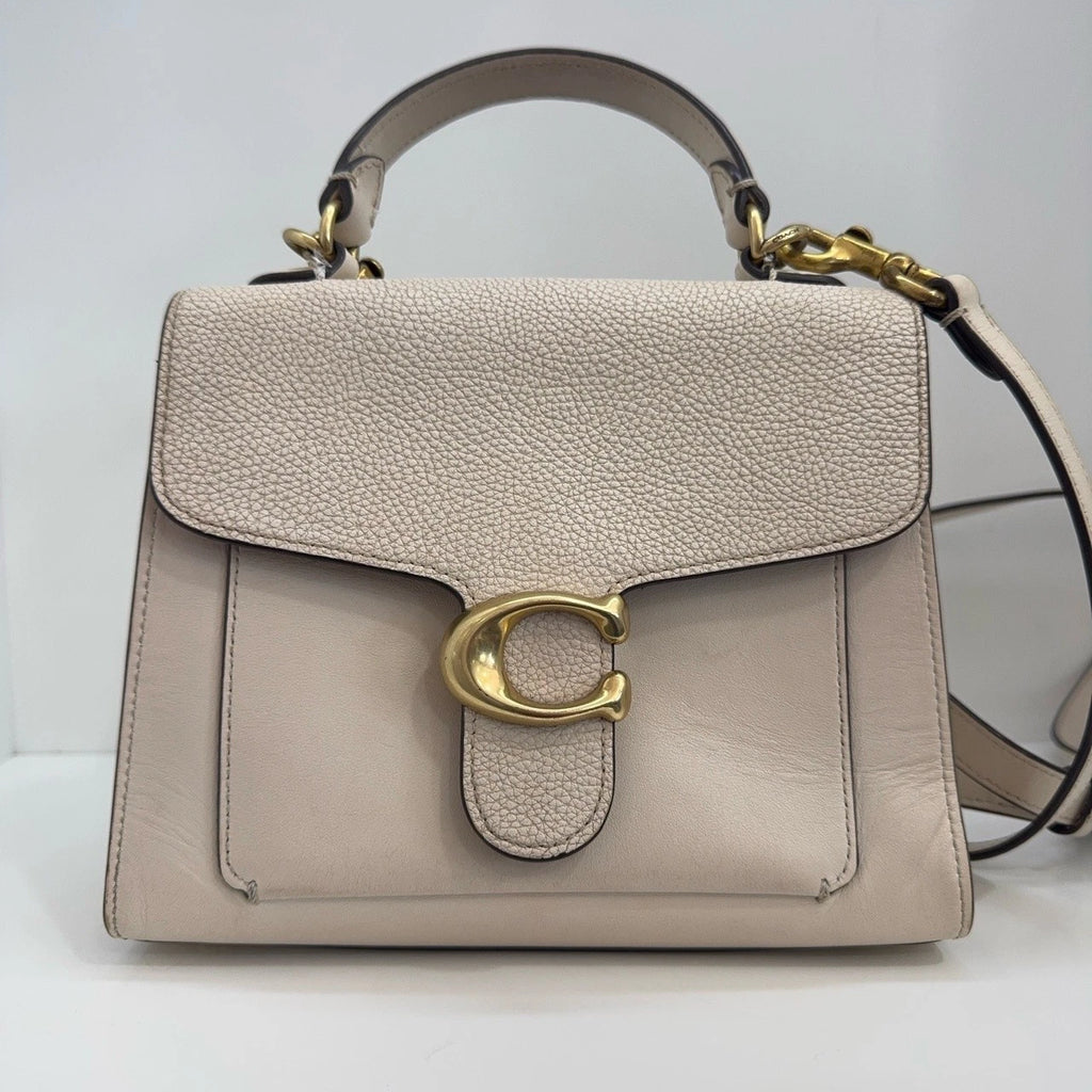 COACH Tabby 20 Women's Calf Leather Top Handle Shoulder Crossbody Bag Pink White
