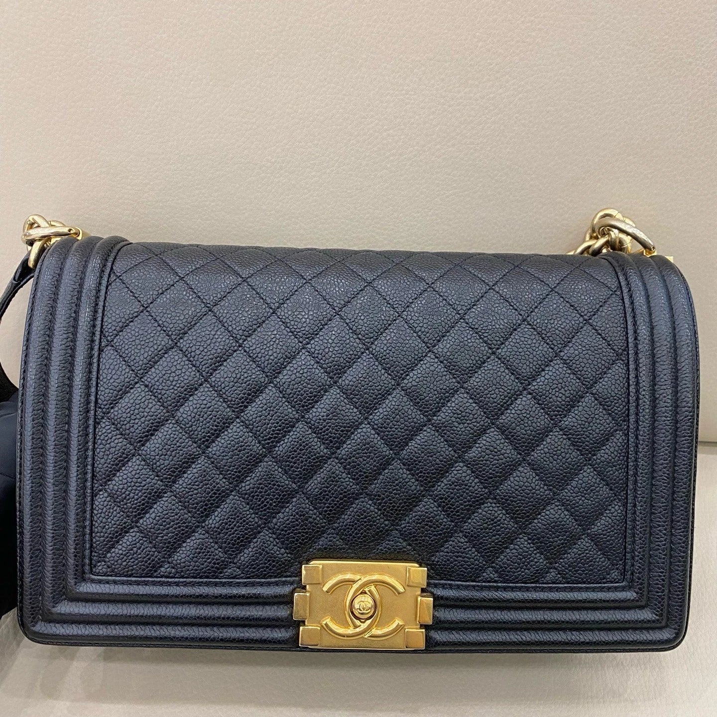 Chanel Leboy Medium-Large Black Shoulder Bag For Women