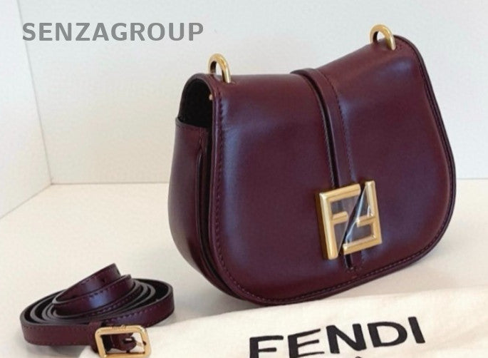 Fendi C’mon Full-Leather Messenger Shoulder Crossbody Bag Almost Brand New Red