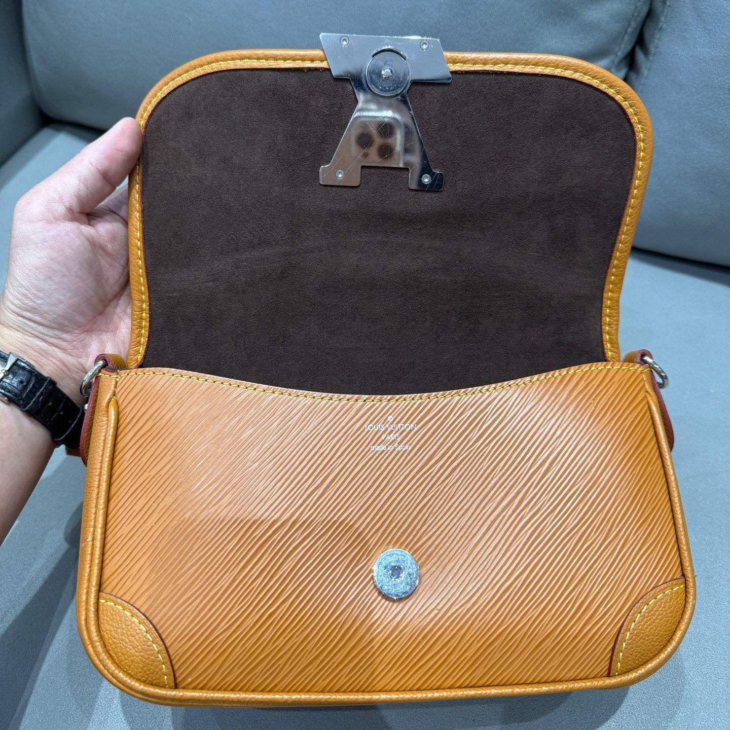 Louis Vuitton Monogram Vernis Fendi Baguette Orange Silver Clasp