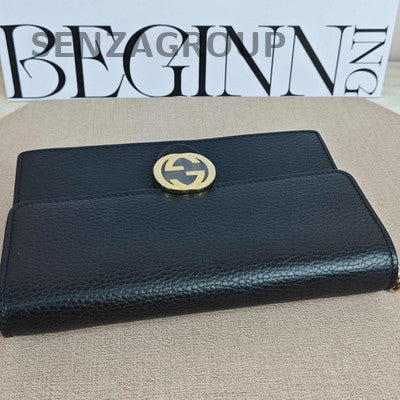 Gucci GG Marmont Black Leather WOC Wallet on Chain Crossbody Bag