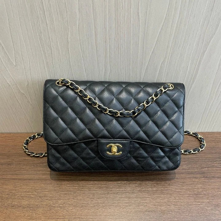 Chanel Classic Flap Jumbo Chain Shoulder Bag Crossbody Women Diamond