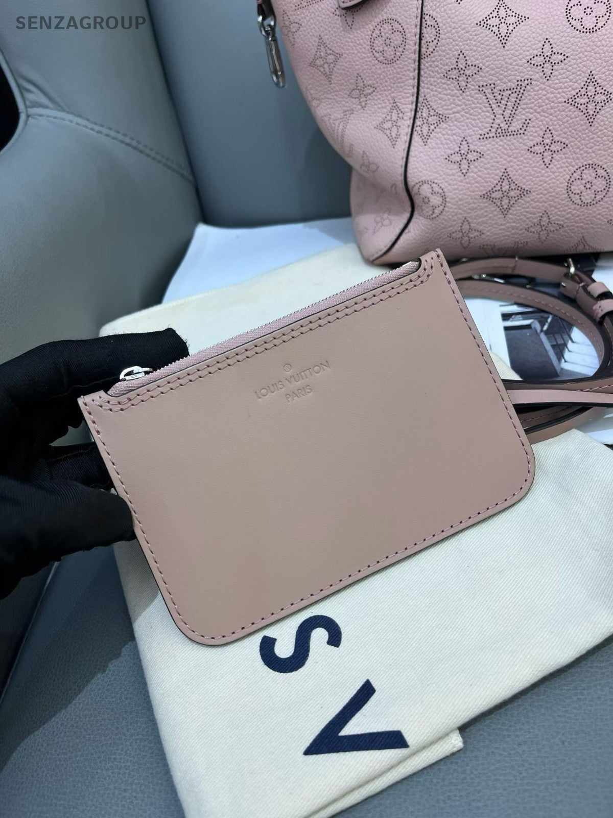 Louis Vuitton Hina Monogram Top Handle 2way Shoulder Handbag Pink Women