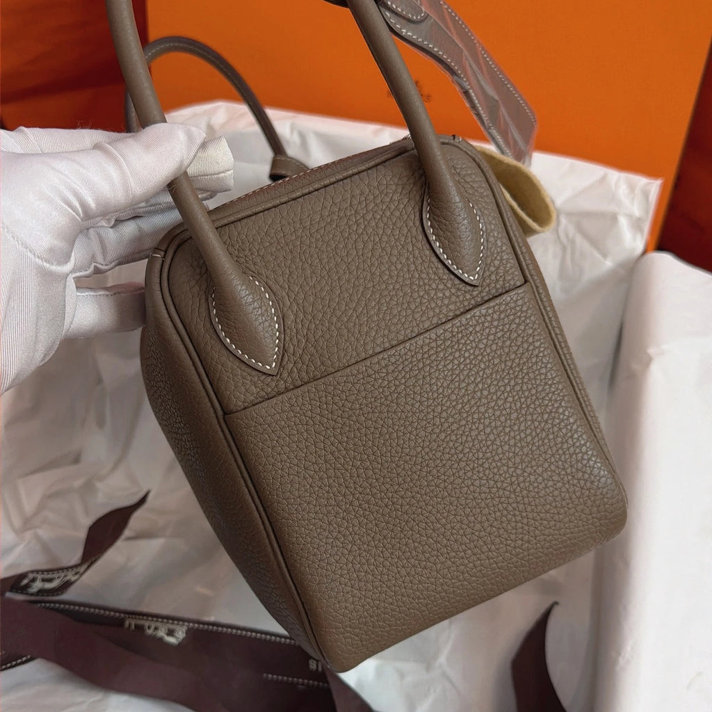 Hermes Lindy26 Top Handle Shoulder Bag Gray Silver Women Classic