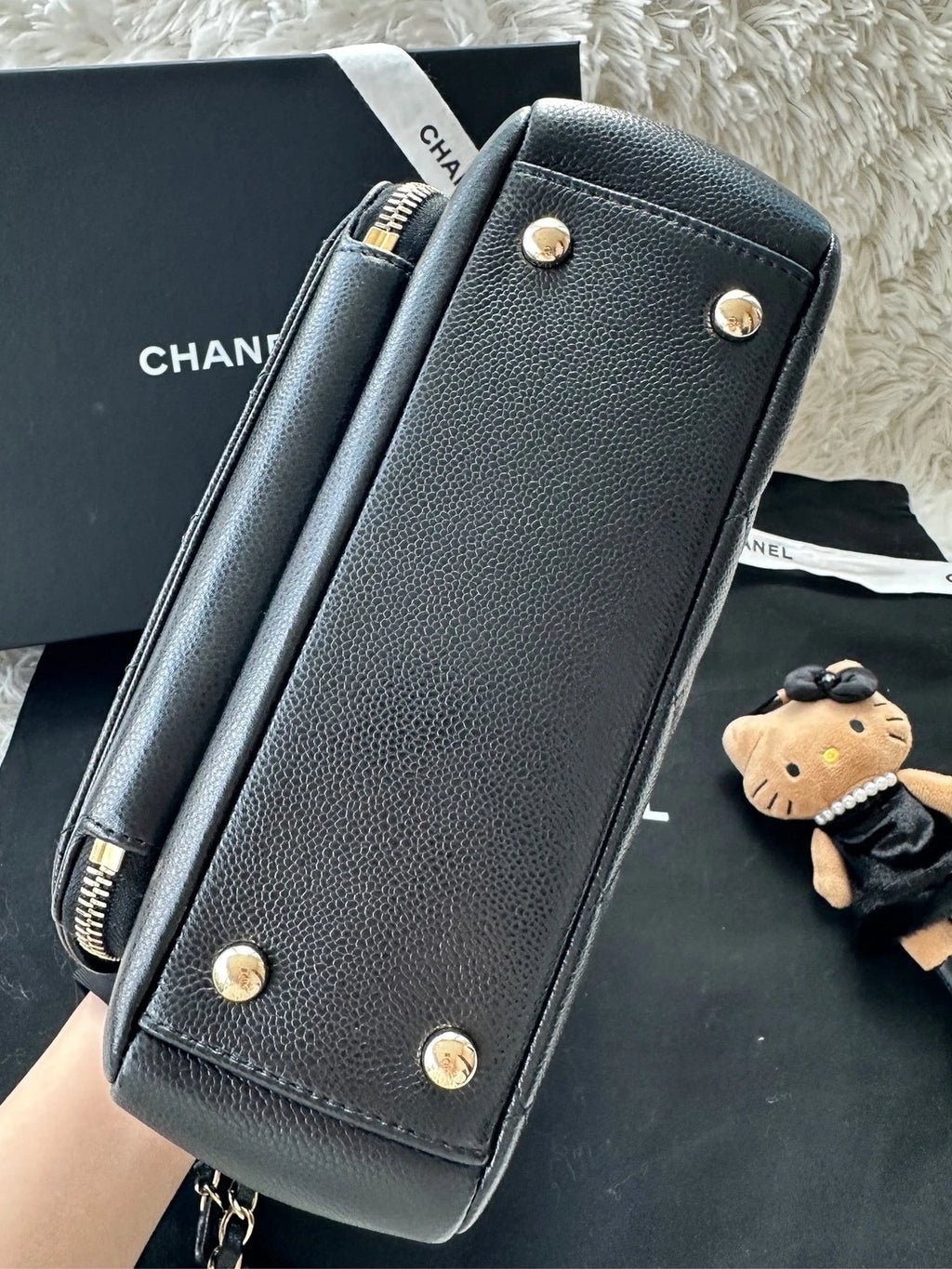 CHANEL Medium Calfskin Top Handle Messenger Bag For Women