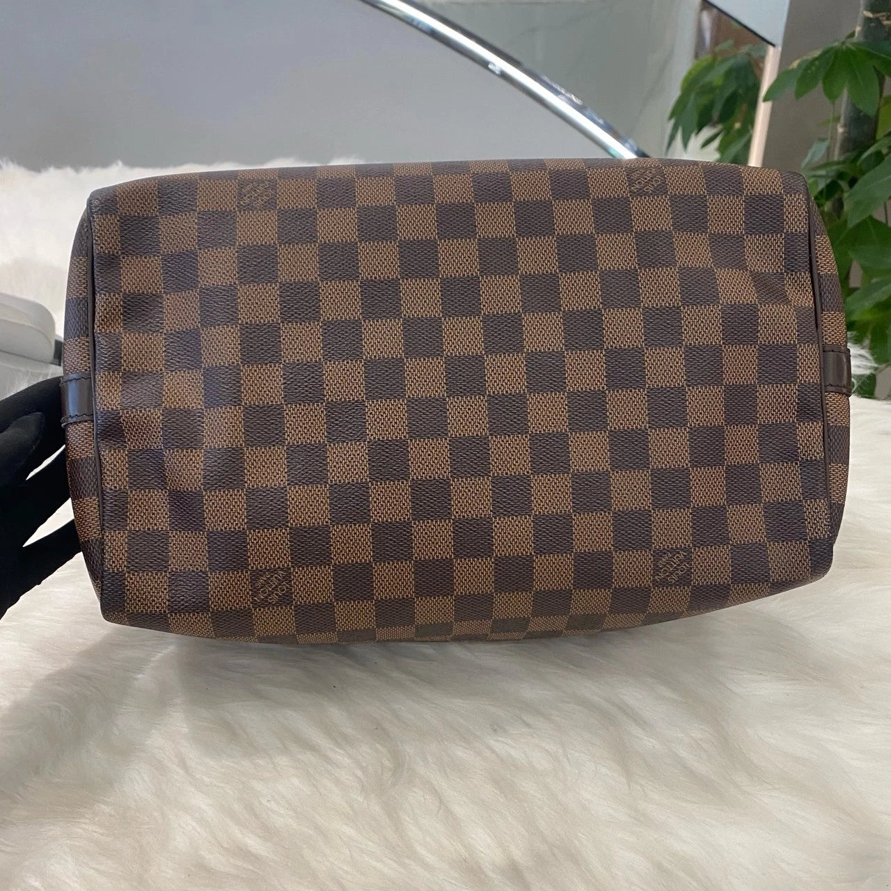 Louis Vuitton Speedy 30 Damier Ebene Canvas Shoulder Bag Classic Women's