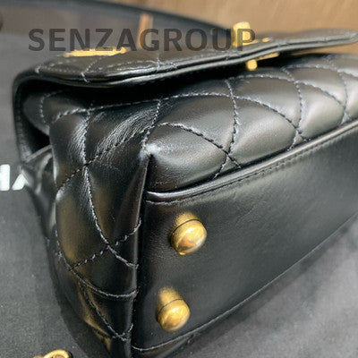 Chanel Black Caviar Coco Handle Mini Chain Bag