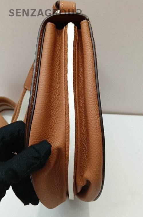 Delvaux Saddle Gold Hardware Shoulder Bag Brown Used Women Classic Designer