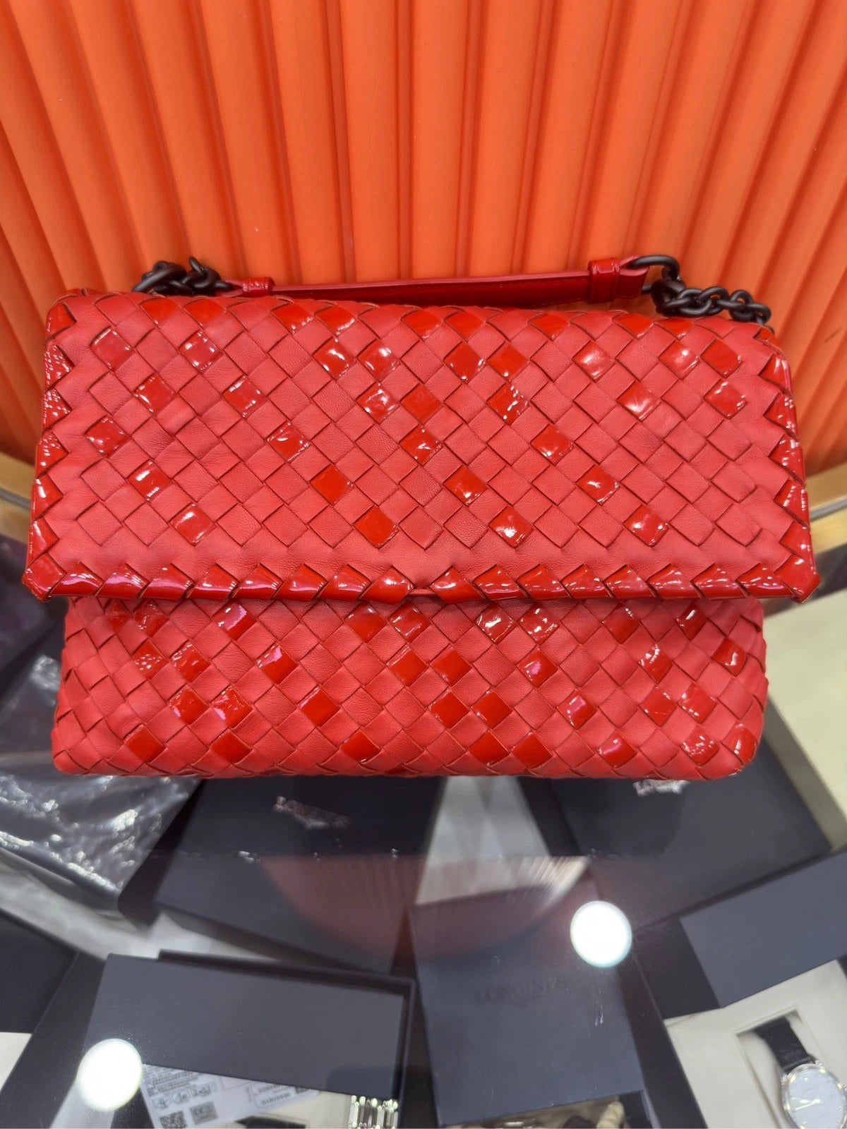 Bottega Veneta Red Crossbody Shoulder Bag for Women