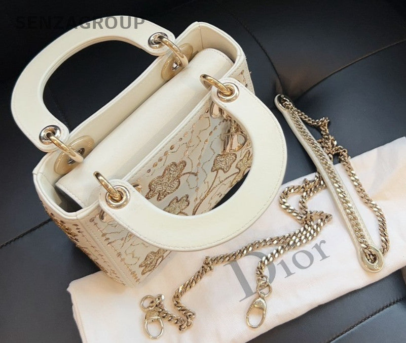 Christian Dior Lady Embroidery Limited Edition Top Handle bag Almost Brand NEW