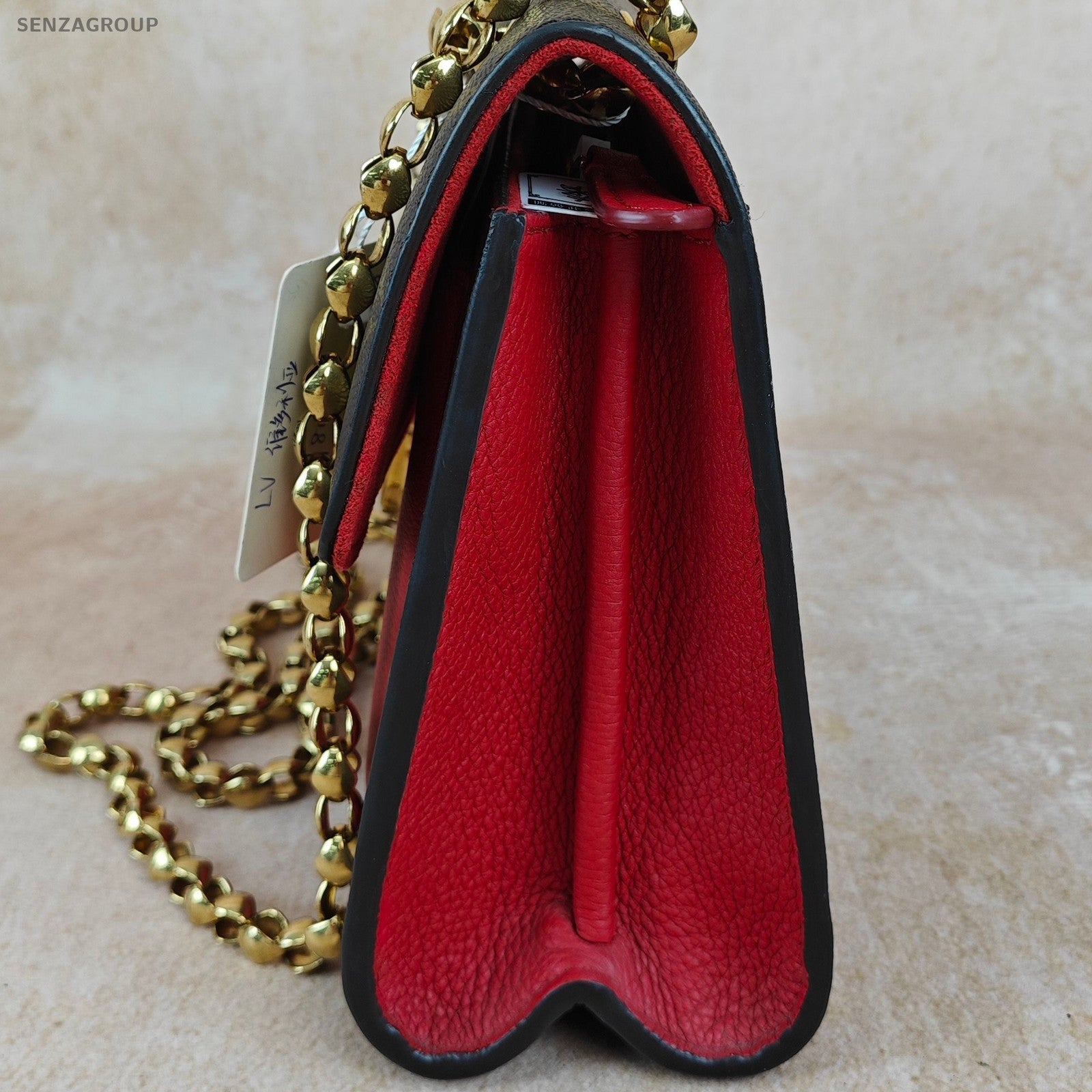 Louis Vuitton Victoire Monogram Red Chain Shoulder Crossbody Bag Women Classic