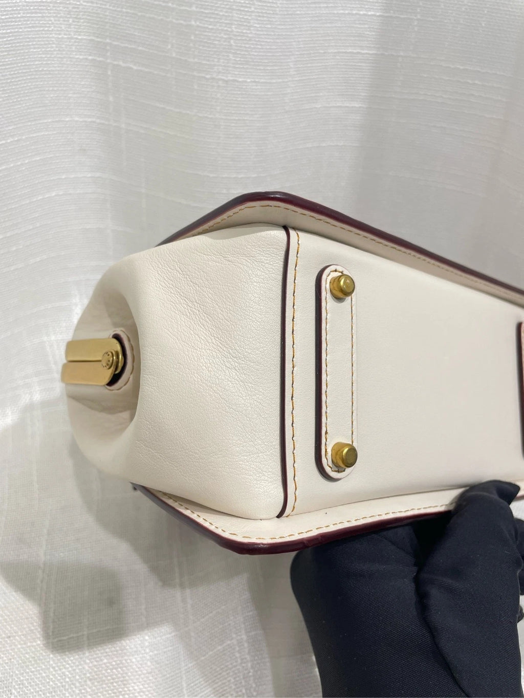 Coach Brown Beige Logo Print Top Handle Crossbody For Women
