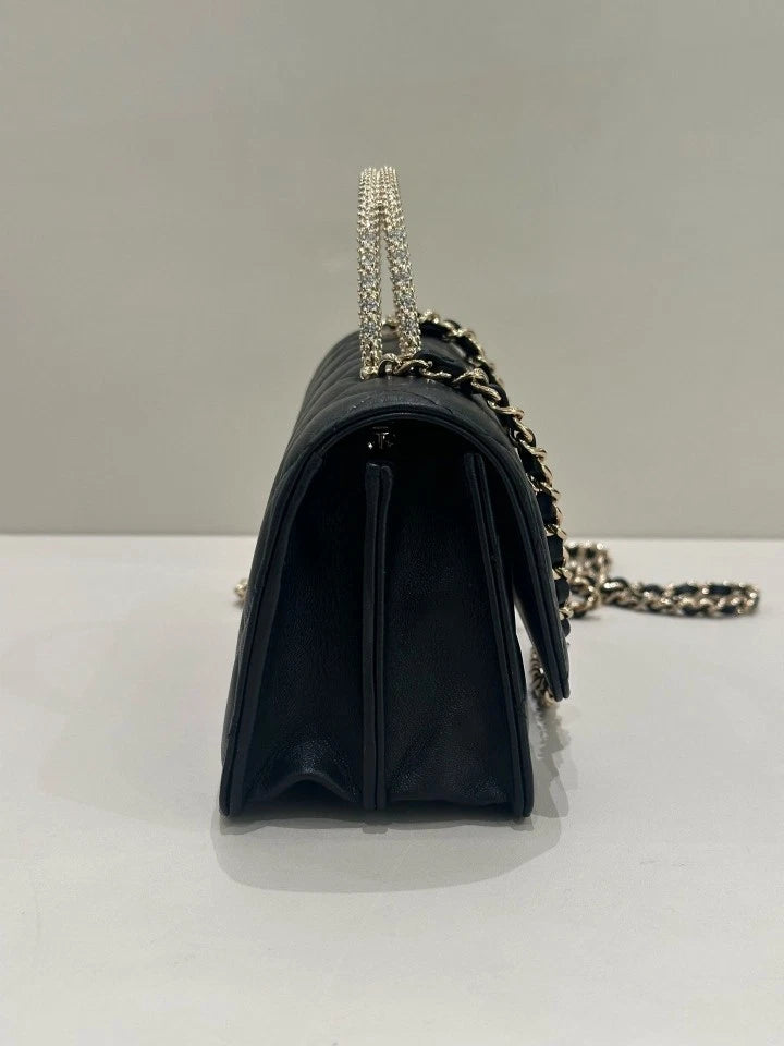 CHANEL Women's Leather Top Handle WOC Crossbody Bag