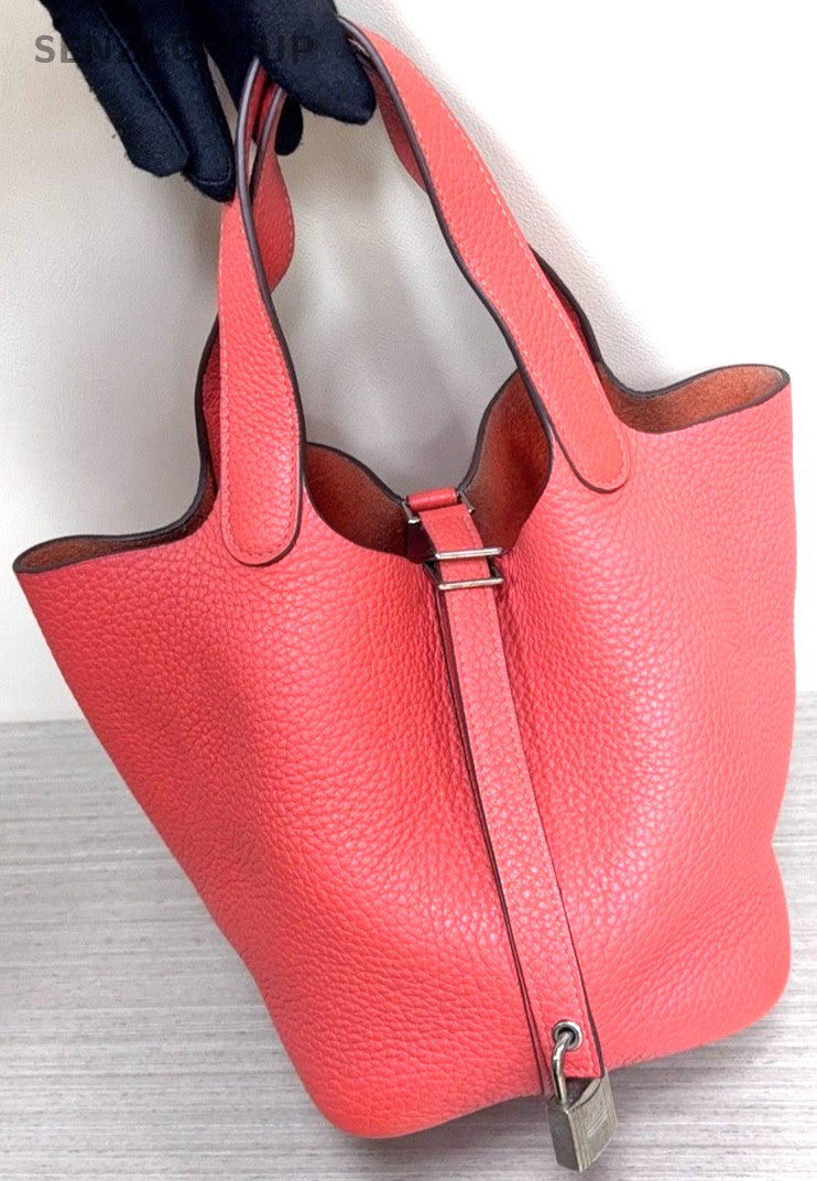 Hermes PicotinLock 18 Classic Top Handle bag Calfskin Pink