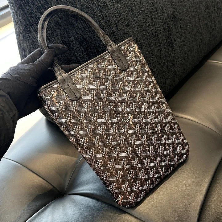 Goyard Poitiers Mini Tote Top Handle Bag Black Classic Women D