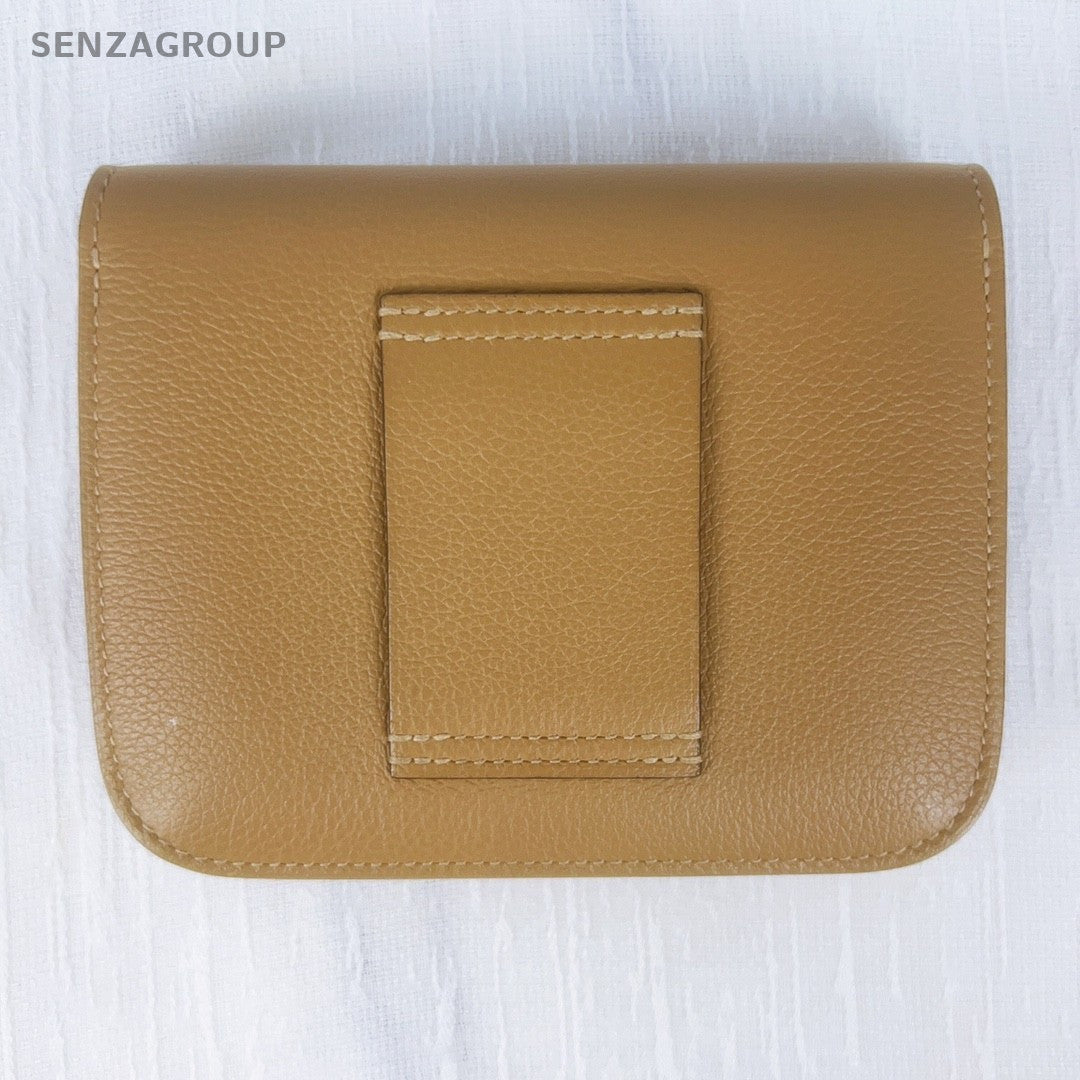 Hermes Slim Epsom Leather Purse Brown Calfskin