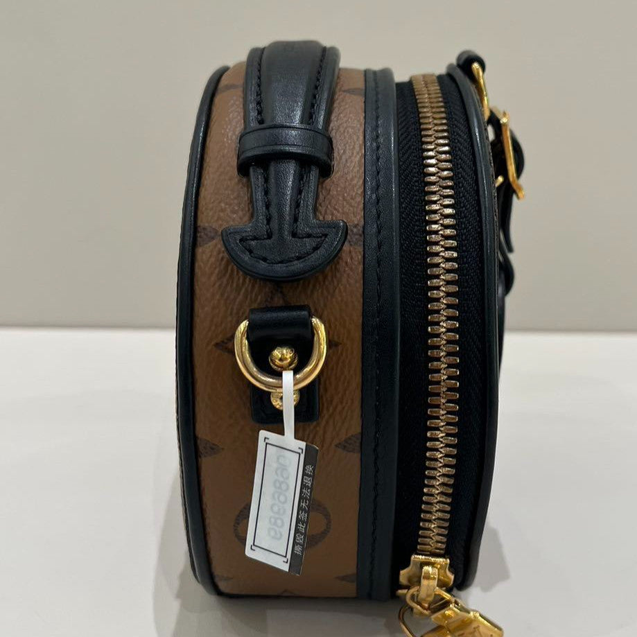 Louis Vuitton Mini Hard Trunk Monogram Crossbody Bag Brown Black Gold