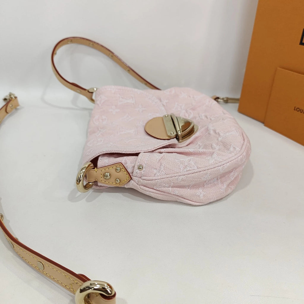 Louis Vuitton Pink Monogram Denim Sunset Shoulder Bag Gold Hardware
