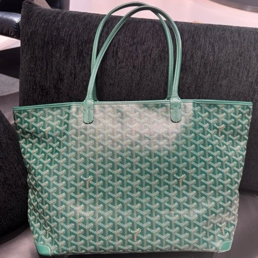 Goyard Monogram Tote MM Shoulder Bag Green Women D