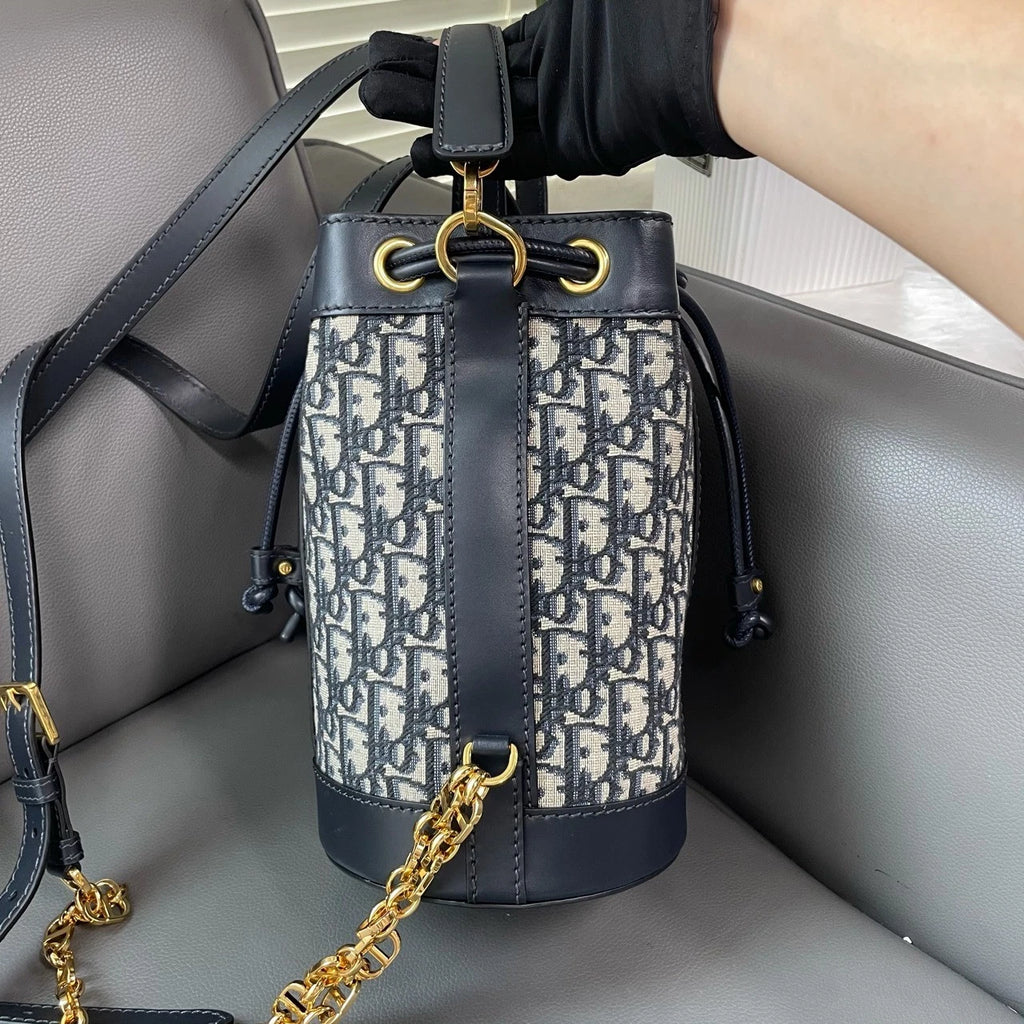 Dior New Oblique Monogram Drawstring Backpack For Women