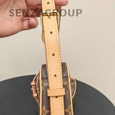 Louis Vuitton Monogram Zip Shoulder Crossbody Bag Brown Gold Buckle