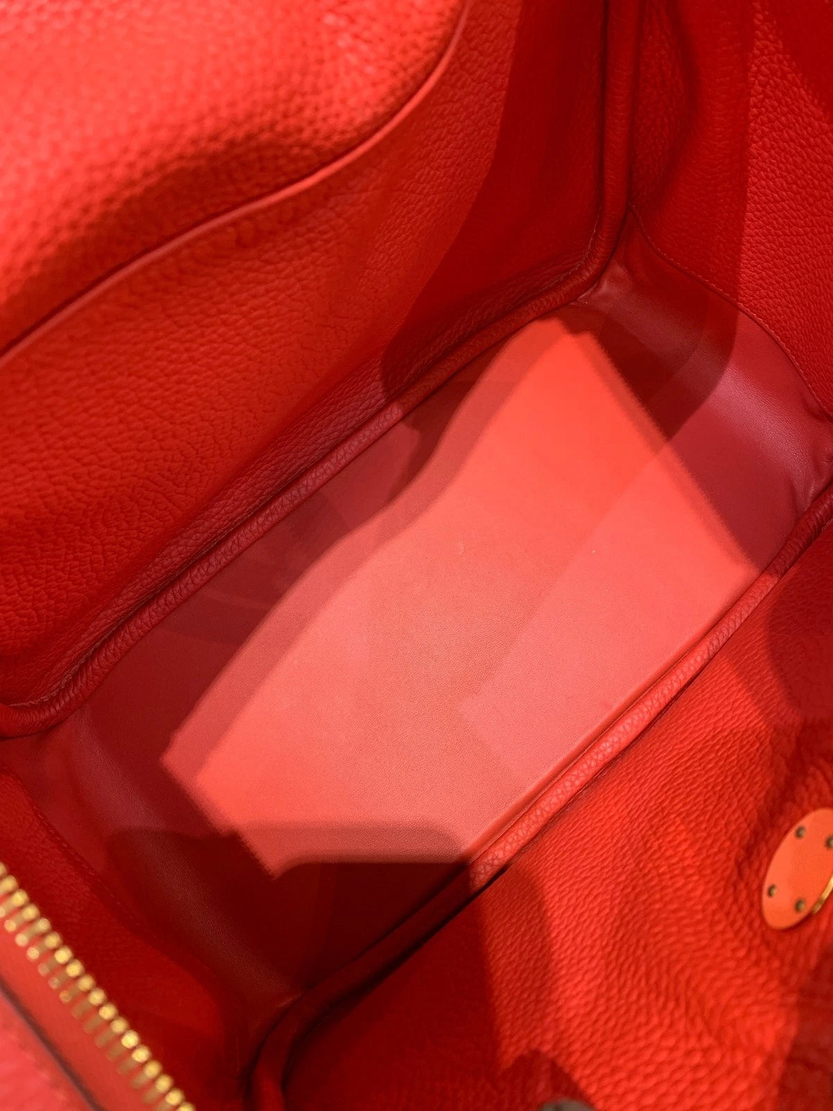 Hermes Lindy30 TC Leather Red Gold Hardware Bag For Women