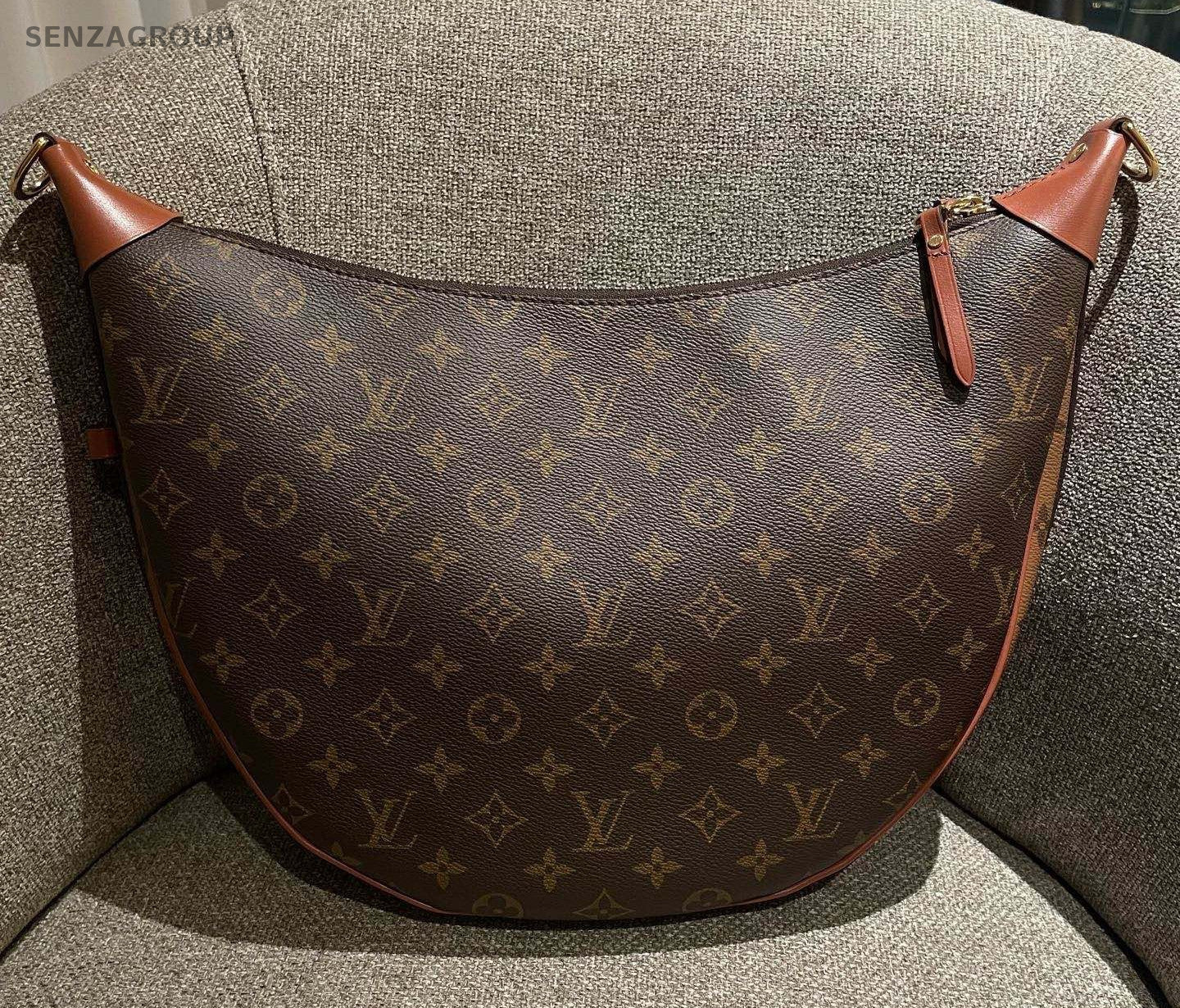 Louis Vuitton  Loop Hobo Monogram Chain Shoulder Bag Brown Gold Women Classic
