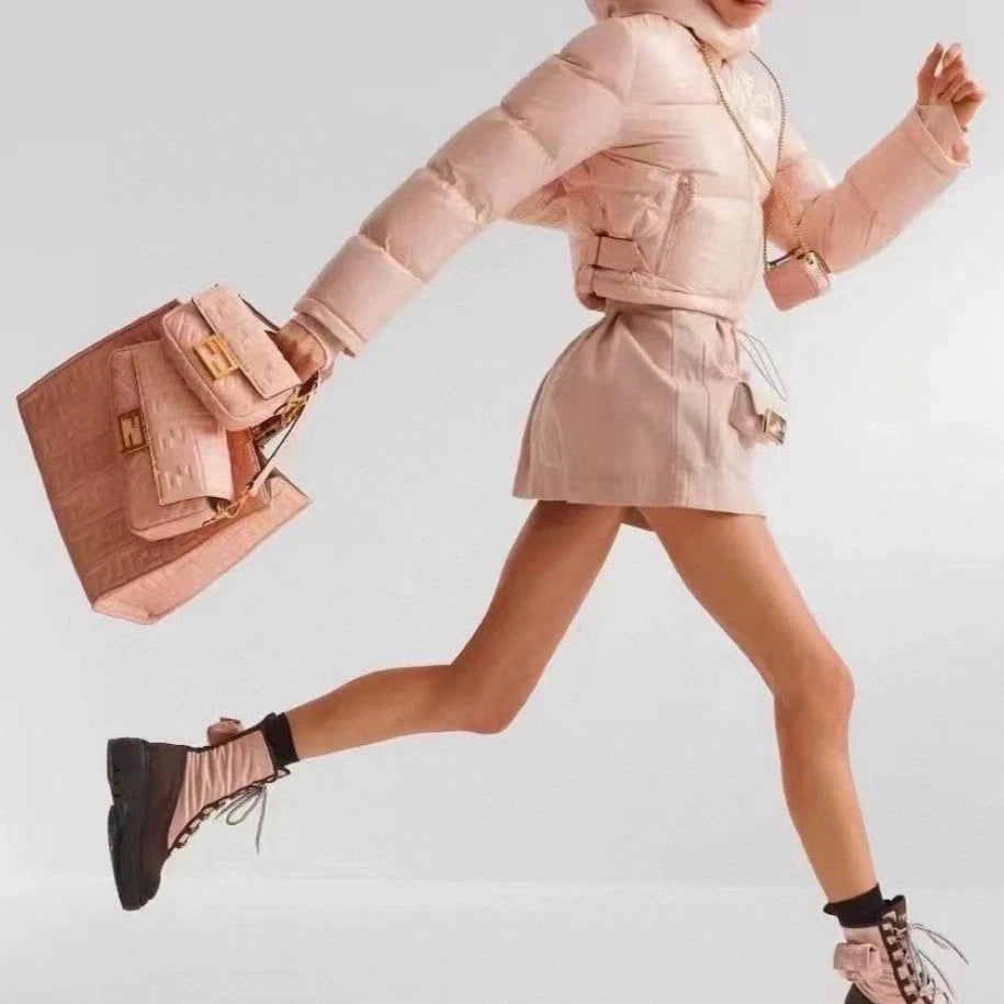 Fendi Sunshine Embossed Leather Tote Bag For Women