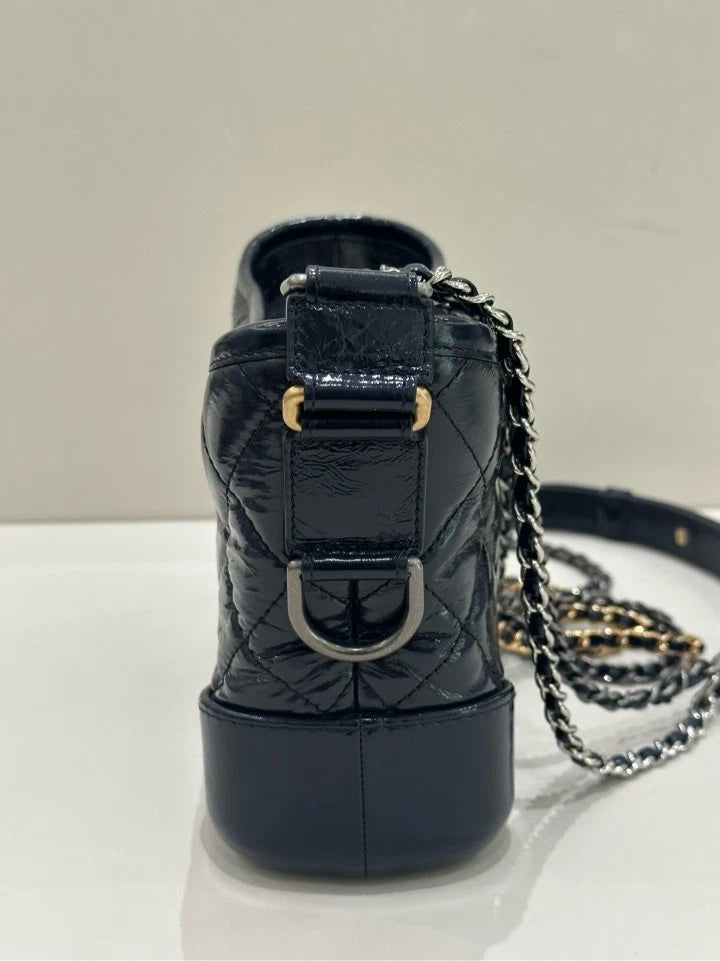 CHANEL Gabrielle Small Blue Crossbody Shoulder Bag For Women
