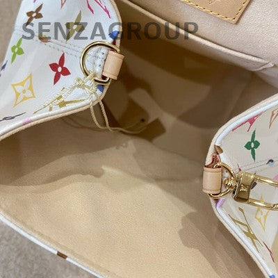 Louis Vuitton Monogram Multicolor Backpack White Gold Buckle